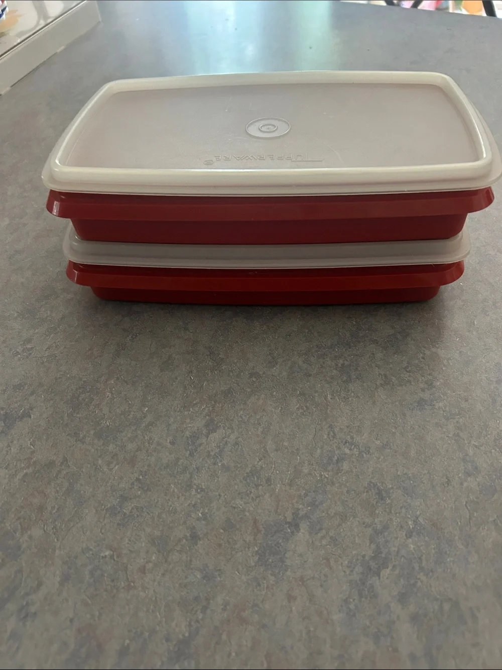 Set of two vintage Tupperware lunchmeat and cheese containers